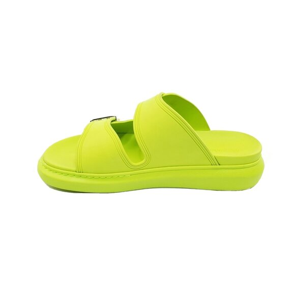 Alexander McQueen Hybrid Mens Slides Neon Green Rubber Double Buckle Size 11 main image 9